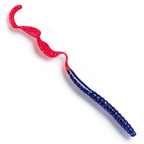 The Culprit Original Worm in Grape Red Tail color on a white background