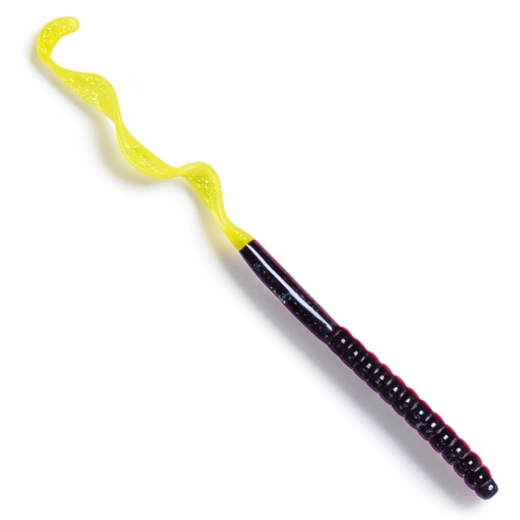 The Culprit Original Worm in Black Chartreuse Tail color on a white background