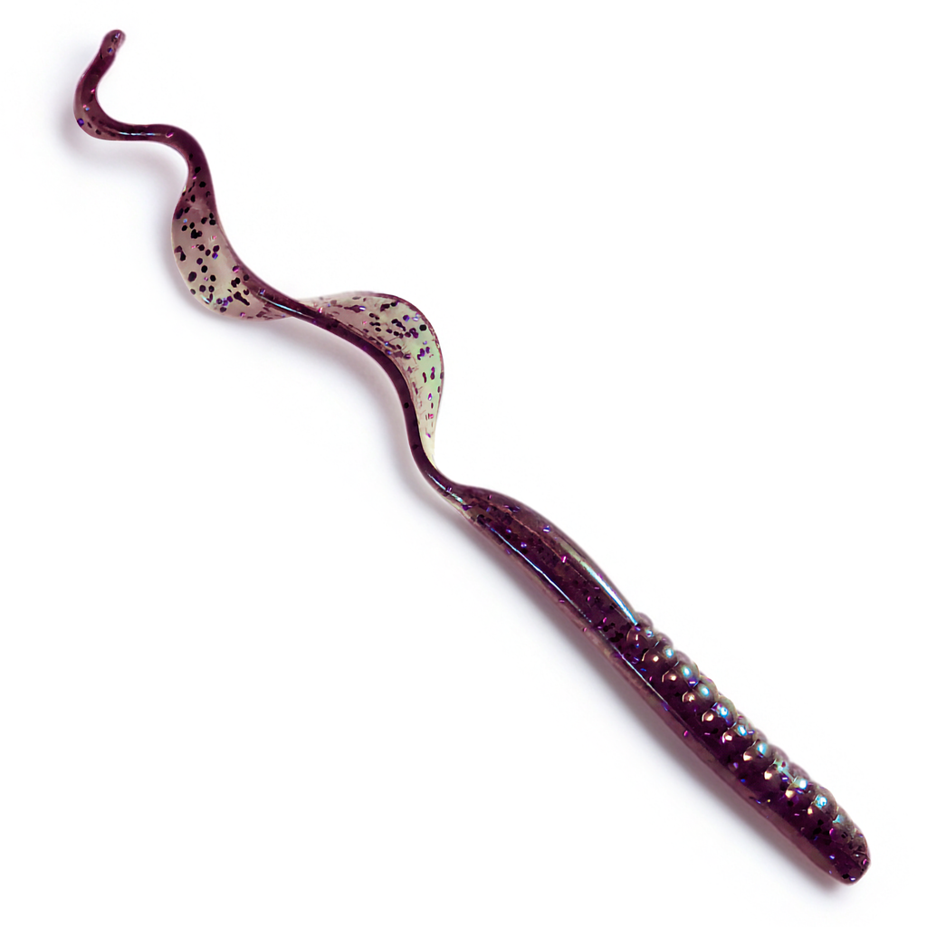 The Culprit Original Worm in Smoke Purple Flake color on a white background