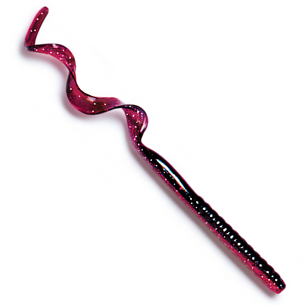 The Culprit Original Worm in Red Shiny Shad color on a white background