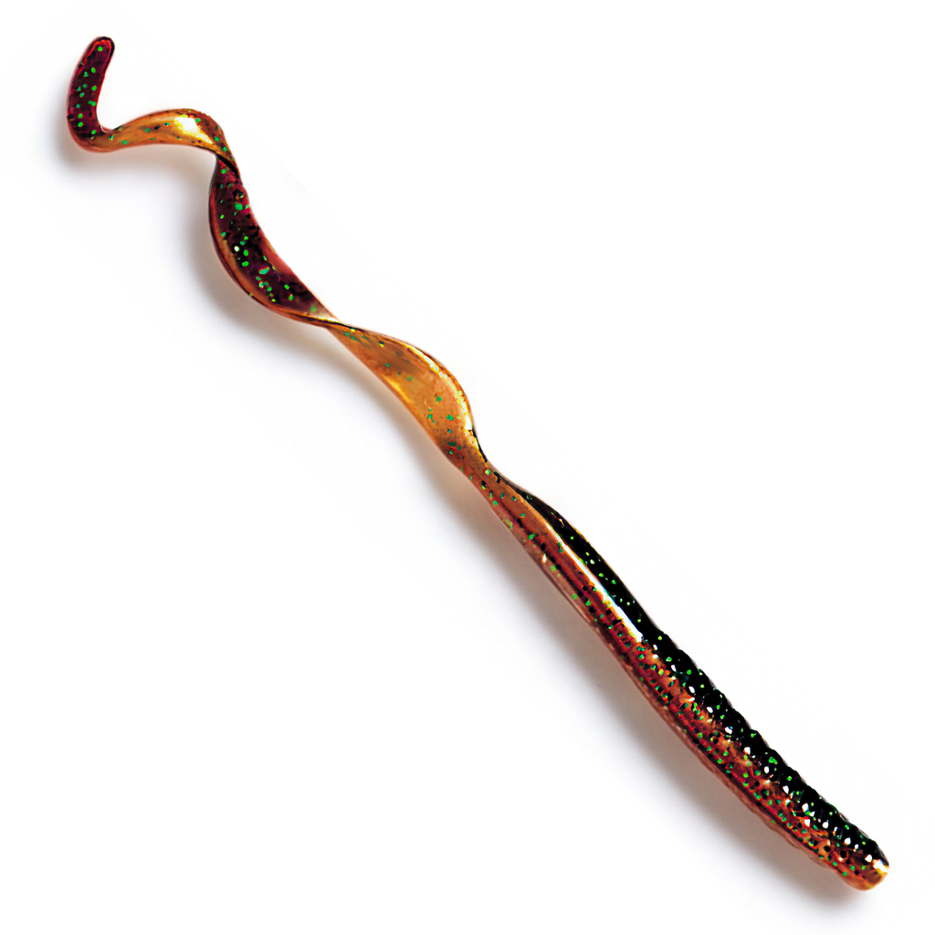 The Culprit Original Worm in Crawdad Green Fleck color on a white background