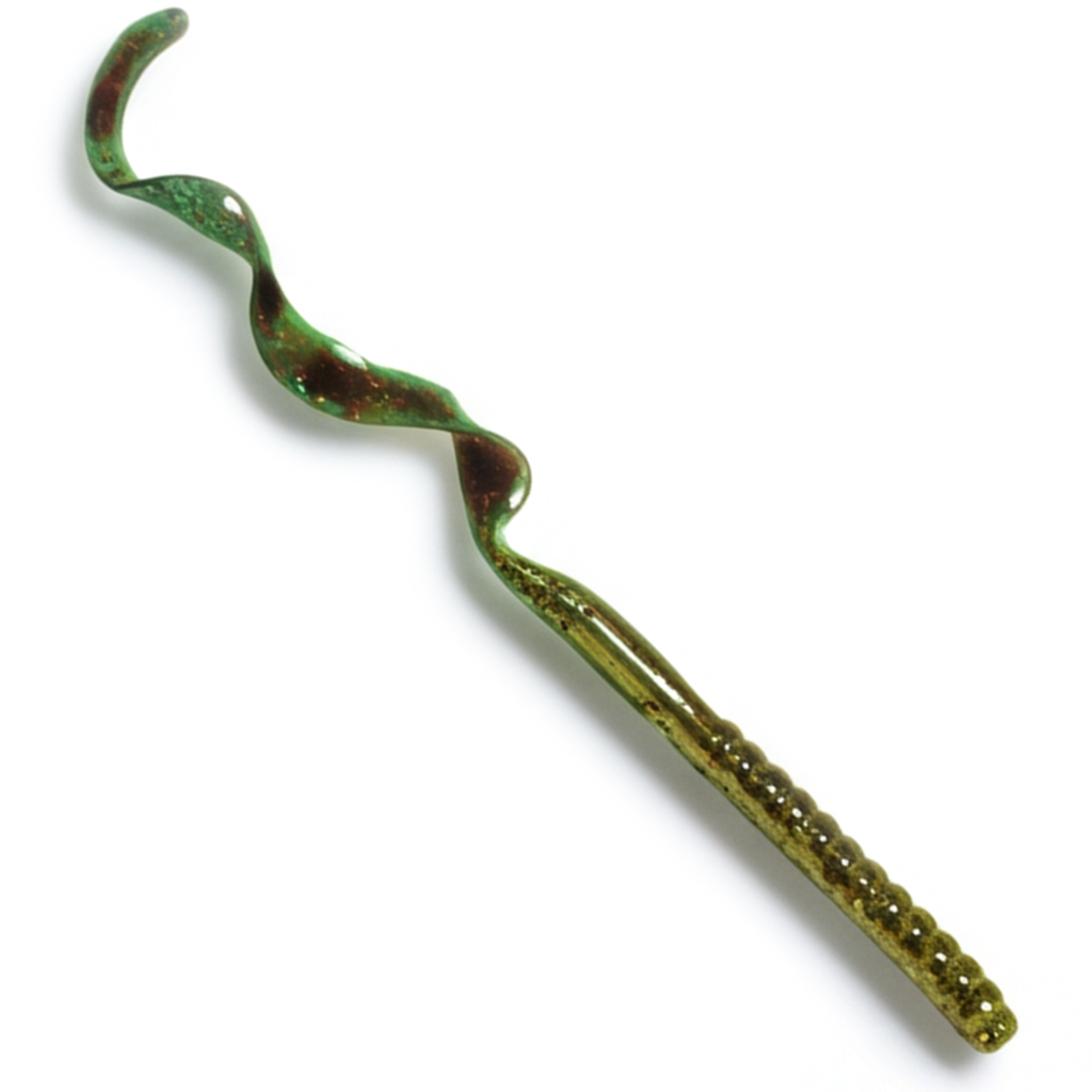 The Culprit Original Worm in Green Pumpkin color on a white background