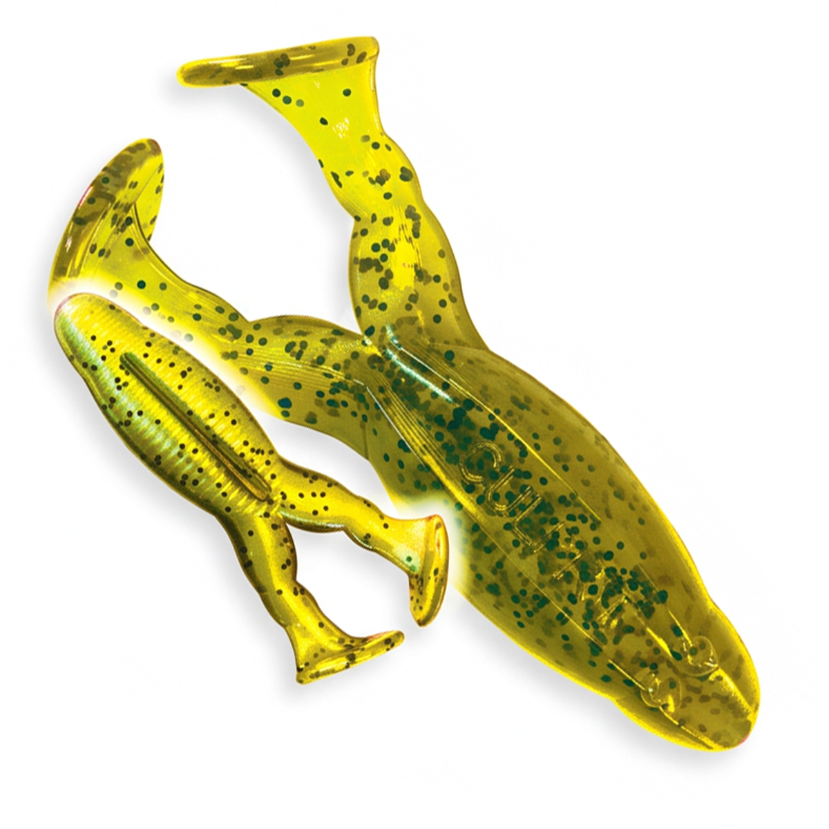 The Culprit Incredi-Frog worm in Watermelon Pearl Belly color on a white background